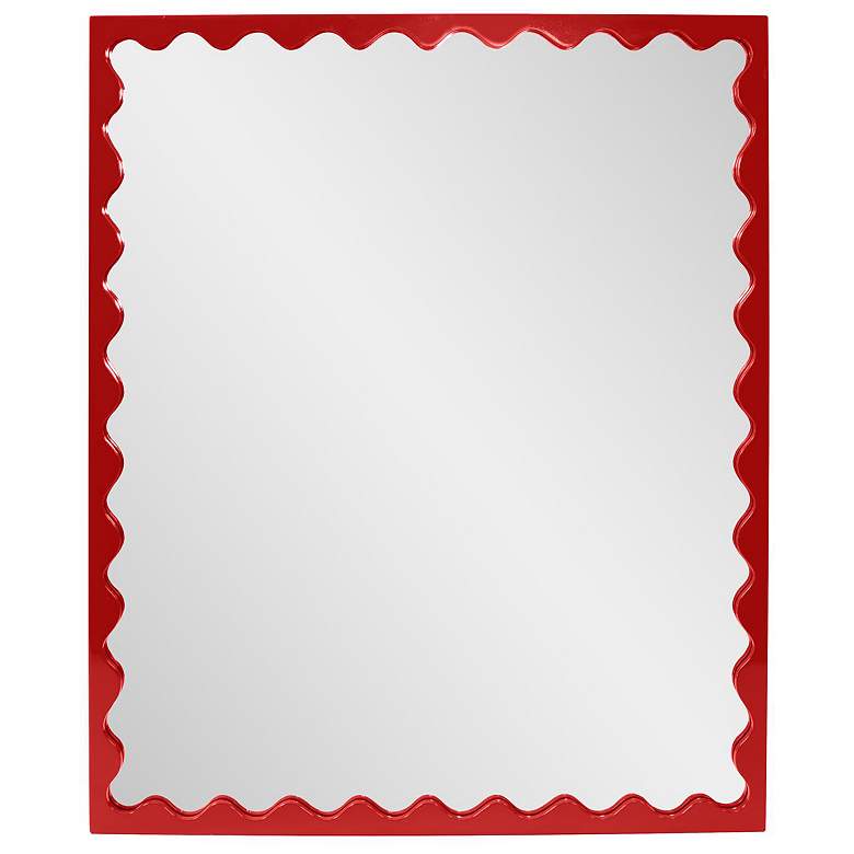 Image 1 Howard Elliott Glossy Red Rectangular 30"x36" Scalloped Santosh M