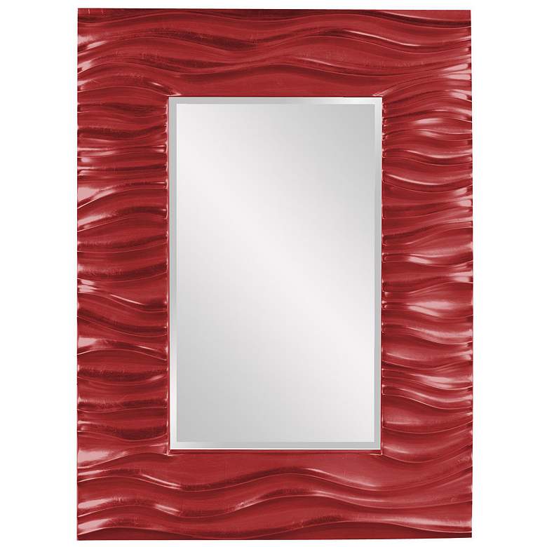 Image 1 Howard Elliott Glossy Red Rectangular 31"x39" Wave Framed Zenith