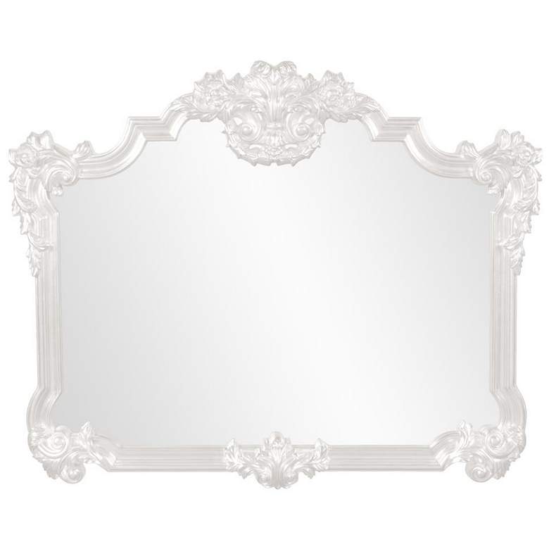 Image 1 Howard Elliott Glossy White Ornate Framed 48"x39 Avondale Mirror