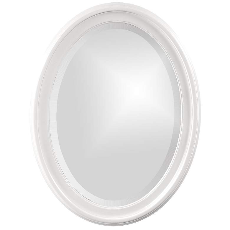 Image 1 Howard Elliott Glossy White Oval Wood Framed 25"x33" George Mirro