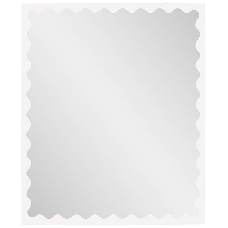 Image 1 Howard Elliott Glossy White Rectangular 30"x36" Scalloped Santosh