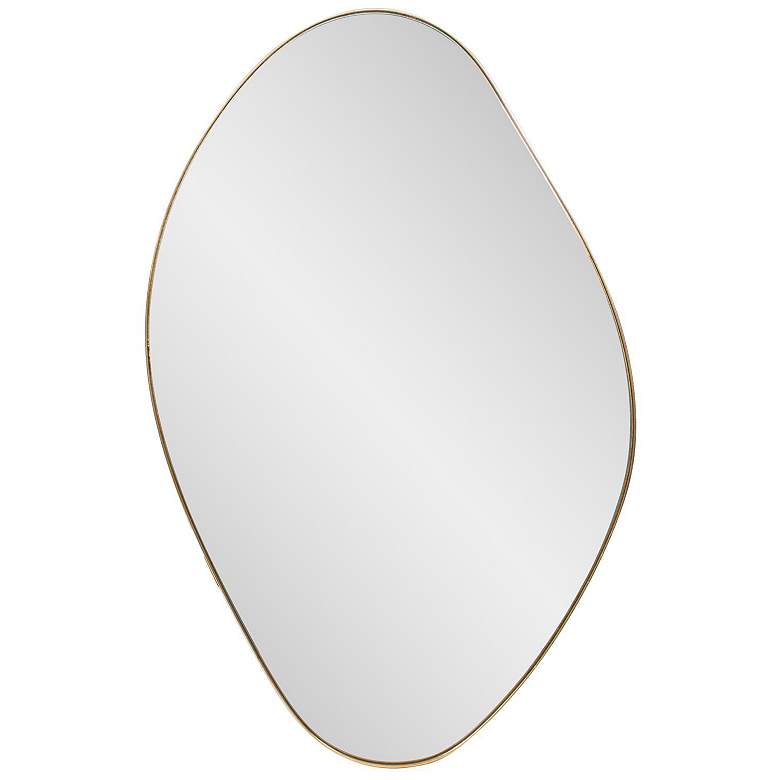 Image 1 Howard Elliott Gold Framed 24.25"x38.5" Abstract Azurite Wall Mir