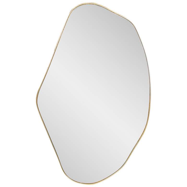 Image 1 Howard Elliott Gold Framed 32"x20" Abstract Azurite Wall Mirror