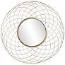 Howard Elliott Gold  Round 38.75" Woven Wire Framed Epic Wall Mirror