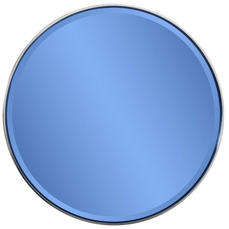 Image 1 Howard Elliott Gold Stainless Steel Framed 18" Blue Faced Broidy Mirro