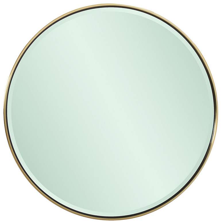 Image 1 Howard Elliott Gold Stainless Steel Framed 18" Green Faced Broidy Mirr
