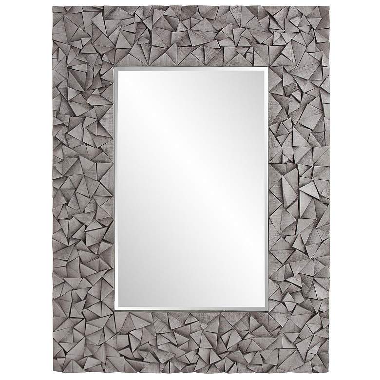 Image 1 Howard Elliott Gray Rectangular 36"x48" Pablo Mirror with Wood Mo