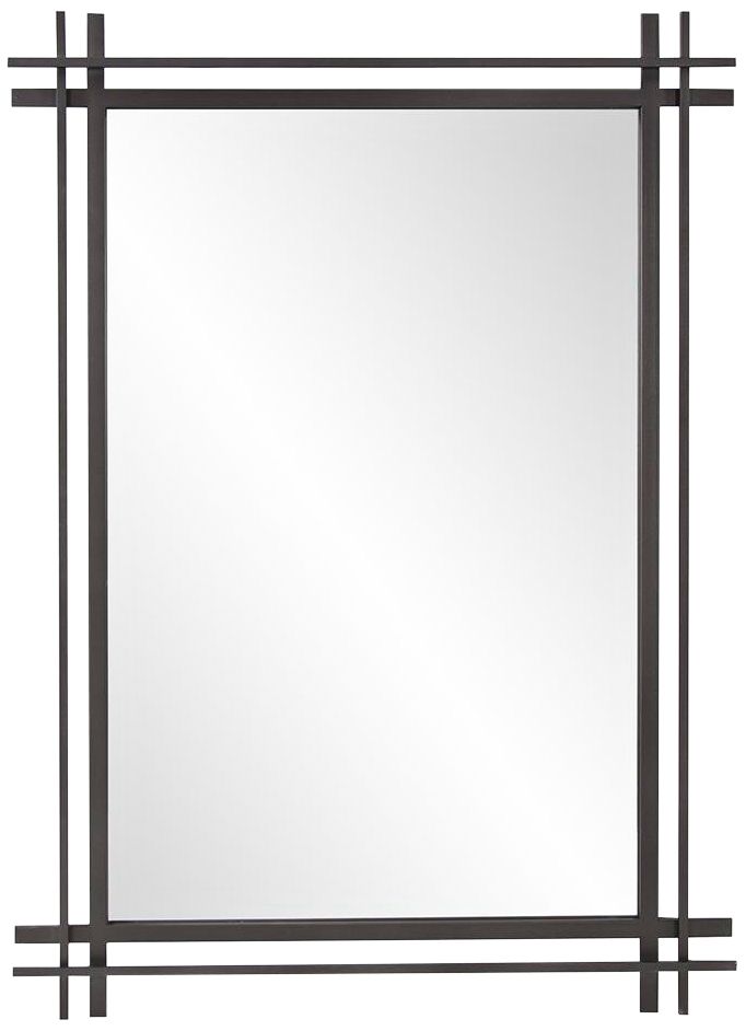 Image 3 Howard Elliott Gray Rectangular Iron Frame Clarke Wall Mirror