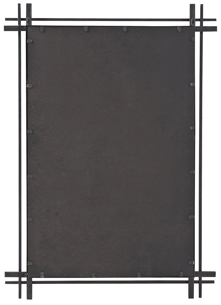 Howard Elliott Gray Rectangular Iron Frame Clarke Wall Mirror in scene