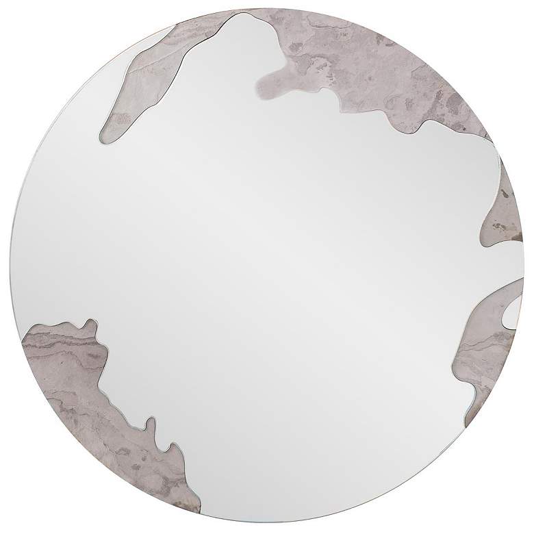 Image 1 Howard Elliott Gray Round 23.5" Universal Flow Wall Mirror