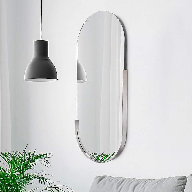 Image 4 Howard Elliott Gray Stainless Steel Framed 18"40" Dante Capsule M more views