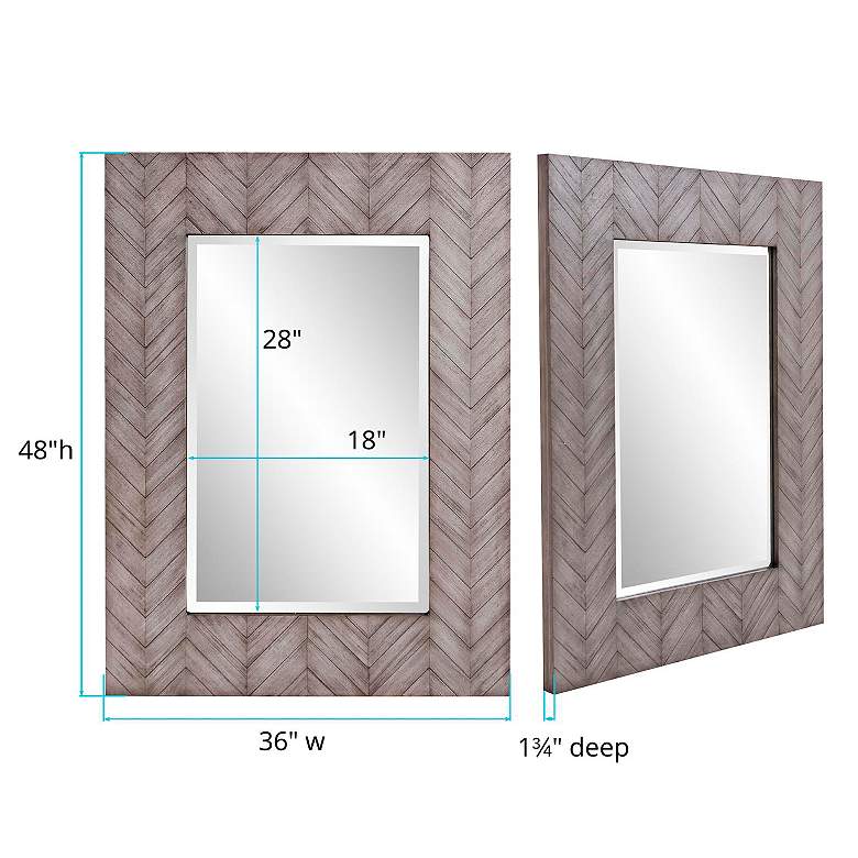 Image 7 Howard Elliott Gray Washed Rectangular 30"x40" Cavalier Mirror more views
