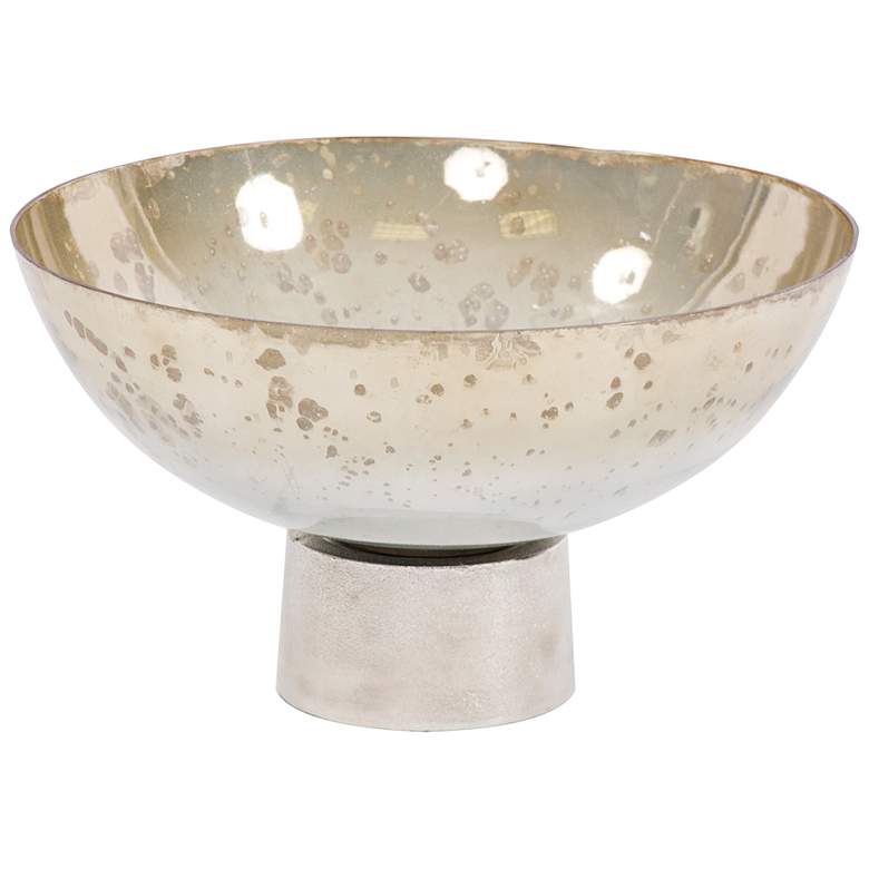 Image 1 Howard Elliott Grotto 14" Wide Silver Glass Modern Bowl