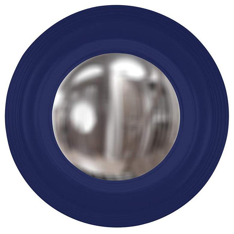 Image 1 Howard Elliott Hand Painted Round Glossy Navy Convex Soho Mirror