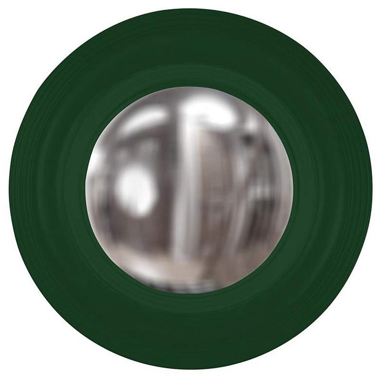 Image 1 Howard Elliott Hand Painted Round Hunter Green Convex Soho Mirror