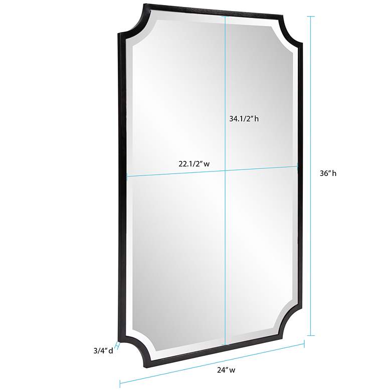 Image 7 Howard Elliott Hastings 36" x 24" Brushed Black Wall Mirror more views