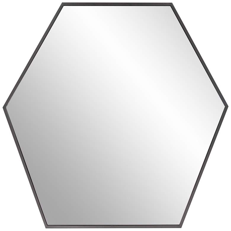 Image 3 Howard Elliott Hexad 30" x 30" Graphite Hexagonal Wall Mirror