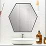 2_Howard Elliott Hexad 30" x 30" Graphite Hexagonal Wall Mirror