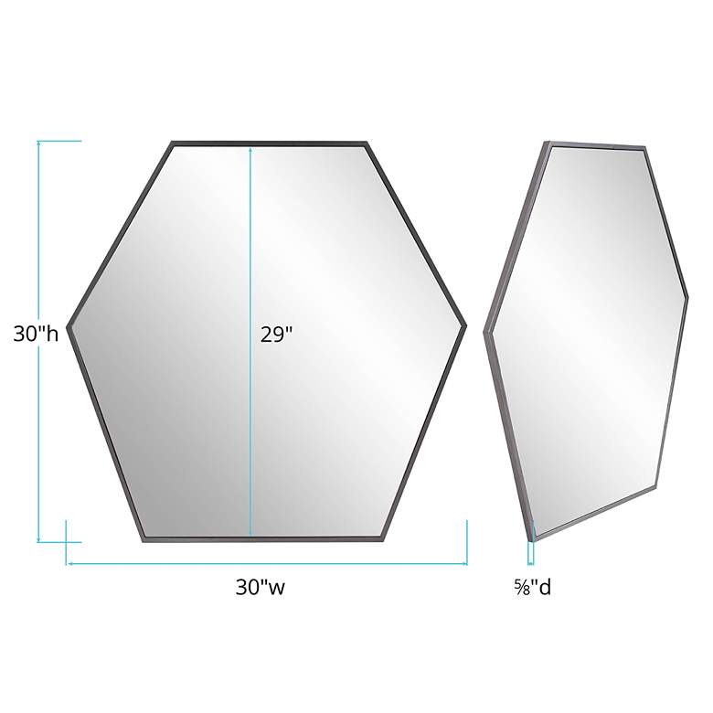 Image 5 Howard Elliott Hexad 30" x 30" Graphite Hexagonal Wall Mirror more views
