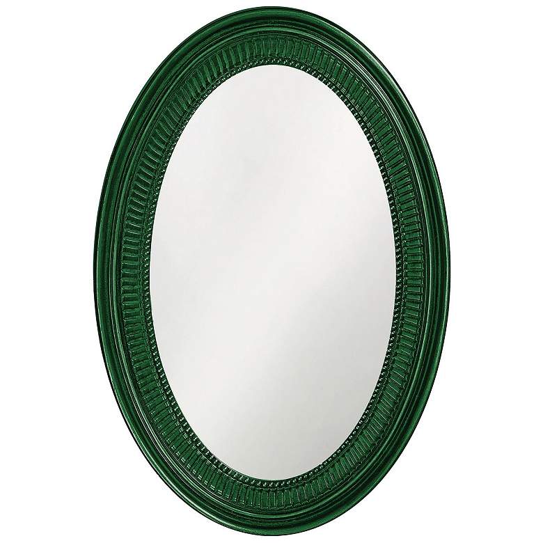 Image 1 Howard Elliott Hunter Green Oval 21"x31" Rib Texture Framed Ethan