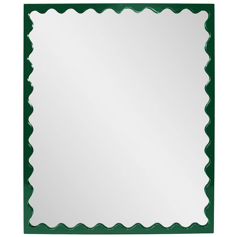 Image 1 Howard Elliott Hunter Green Rectangular 30"x36" Scalloped Santosh
