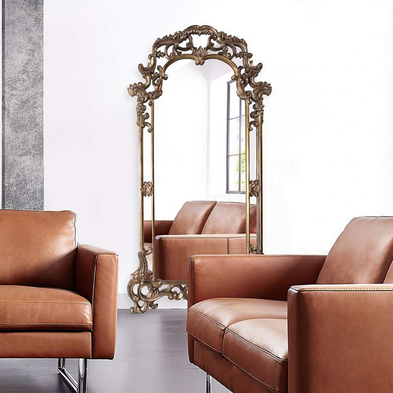 Image 1 Howard Elliott Imperial 83" High Traditional Bronze Arch Top Mirror
