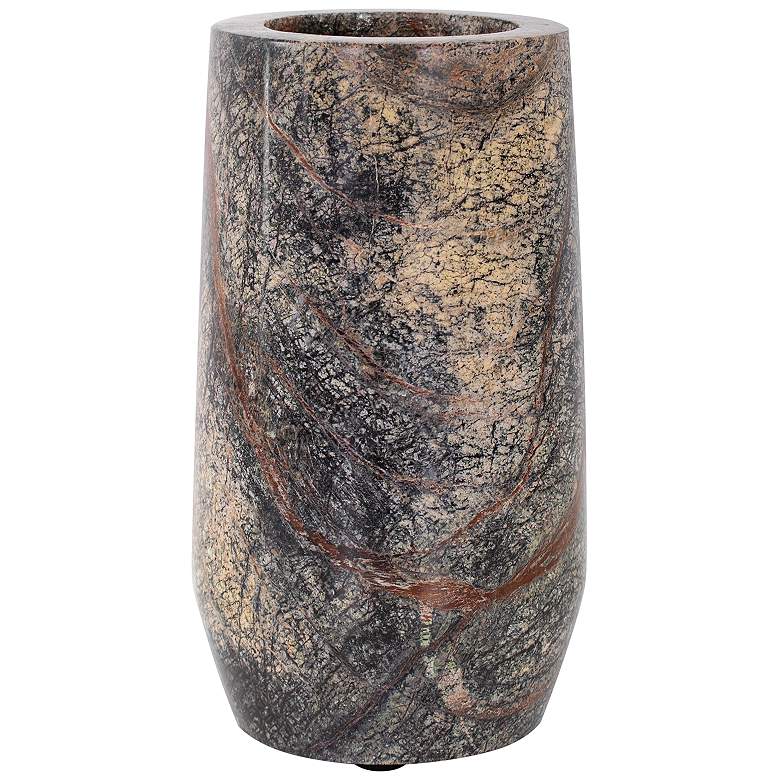 Image 2 Howard Elliott Juniper 7" High Moss Green Gray Marble Decorative Vase