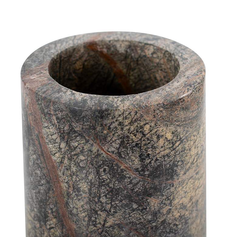 Image 3 Howard Elliott Juniper 7" High Moss Green Gray Marble Decorative Vase more views