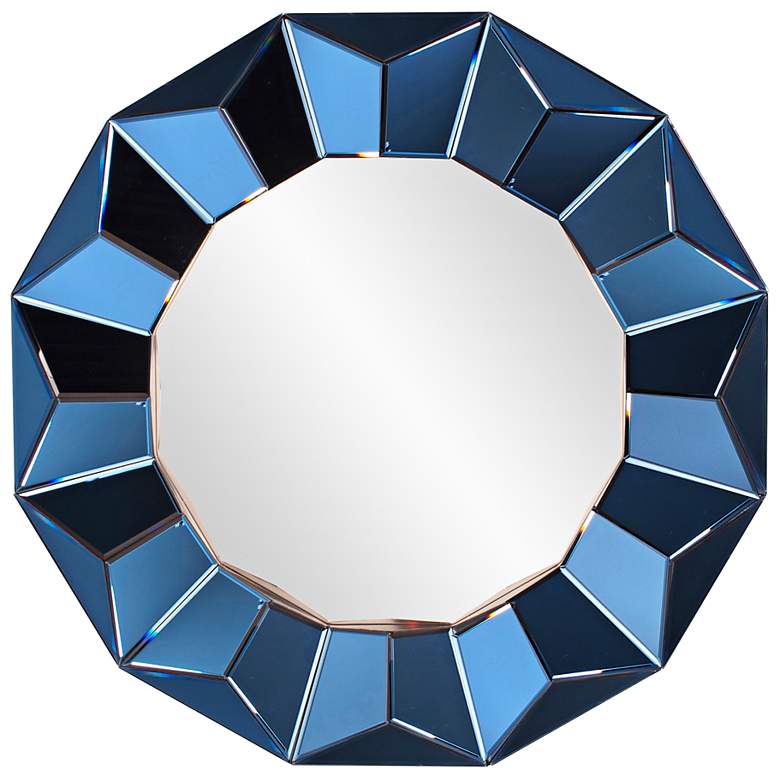 Image 1 Howard Elliott Kaleidoscope 38" Round Cobalt Blue Mirror