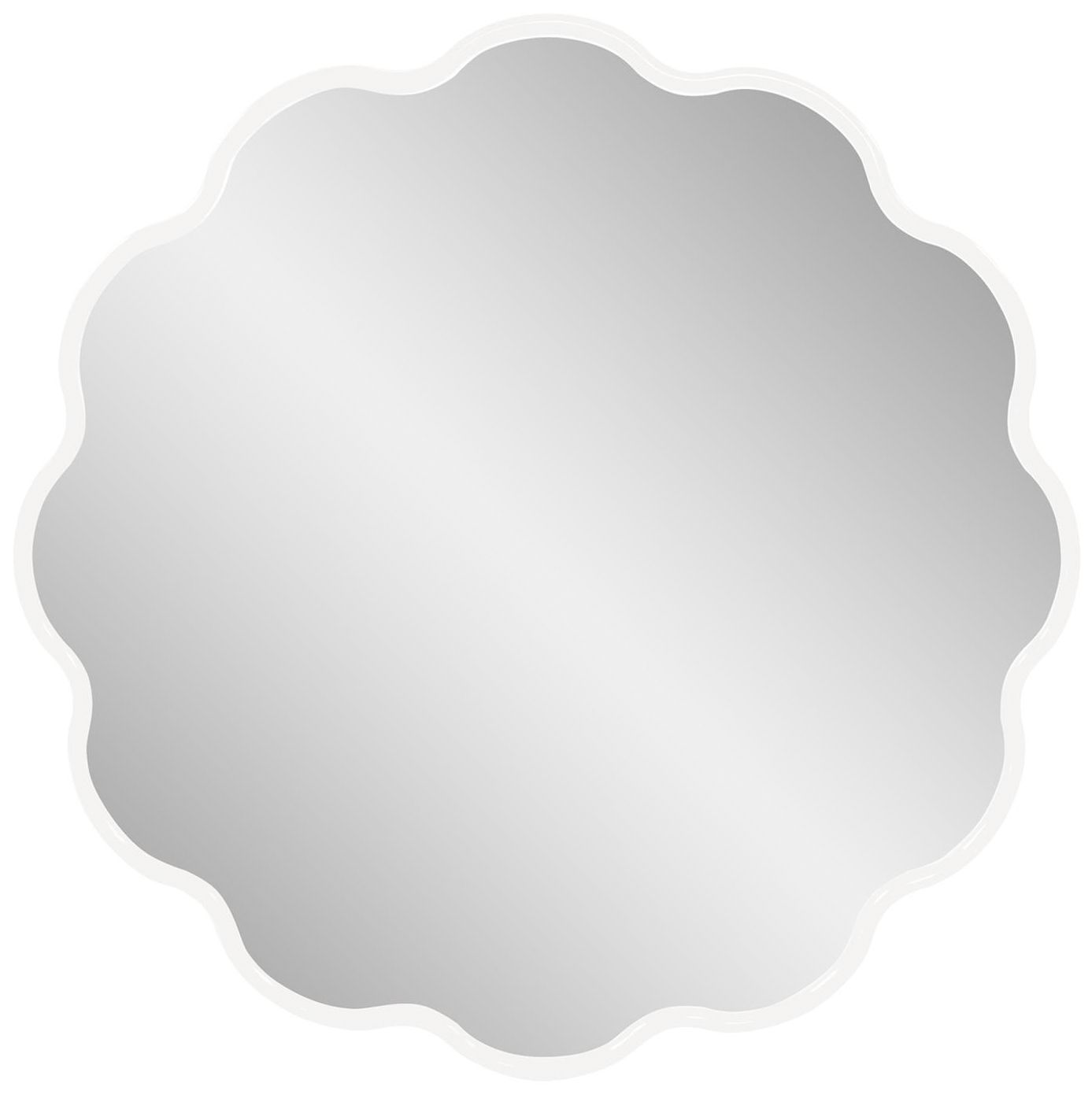 Image 2 Howard Elliott Kushi White 34" x 34" Round Wall Mirror