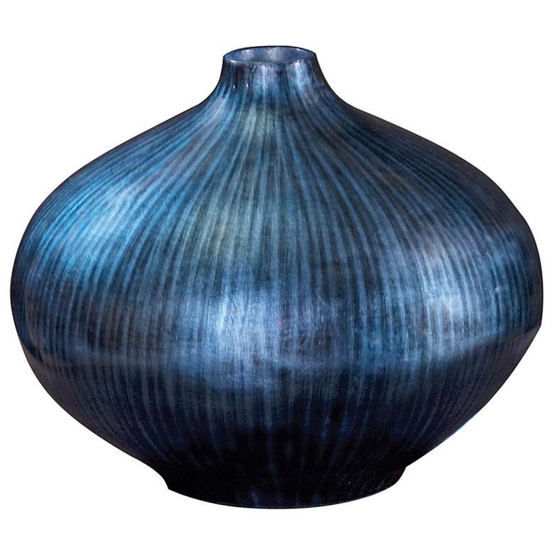 Image 1 Howard Elliott Large Arctic Blue 12 inch High Wood Vase