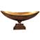 Howard Elliott Large Bronze with Gold Oblong Footed Bowl