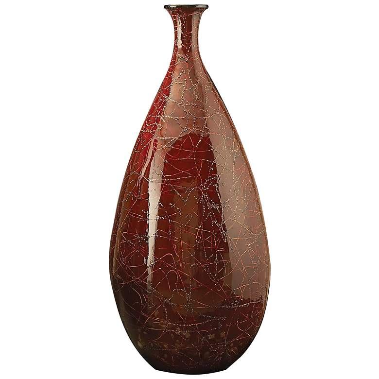 Image 1 Howard Elliott Large Red Splattered Teardrop Vase