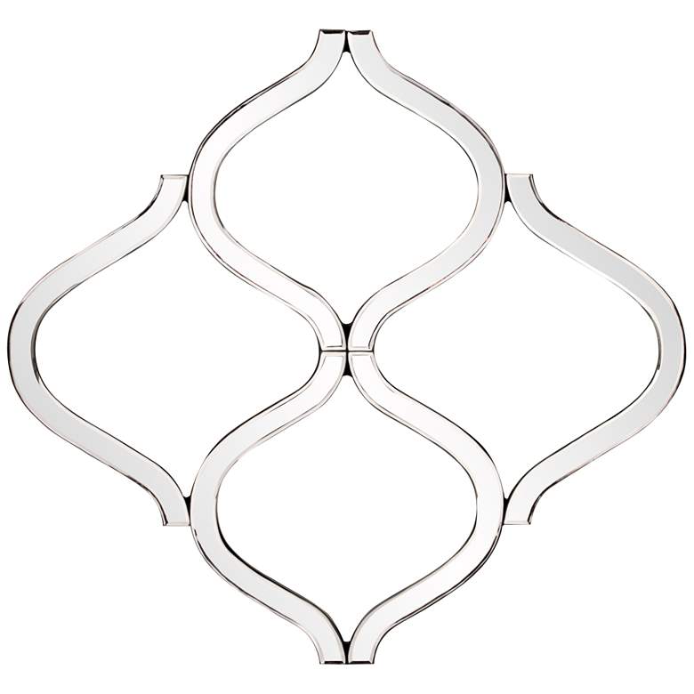 Image 1 Howard Elliott Lattice 29" x 27" Abstract Panel Frame Wall Mirror