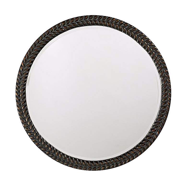 Image 1 Howard Elliott Lisbon Antique Black 32" Round Wall Mirror