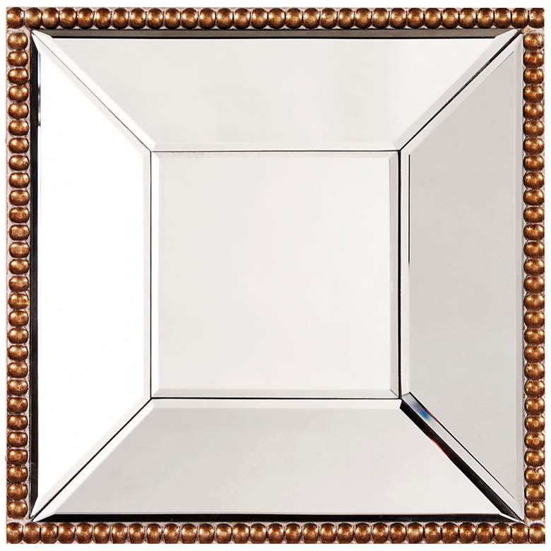 Image 1 Howard Elliott Lydia 12" Gold Bead Frame Square Wall Mirror