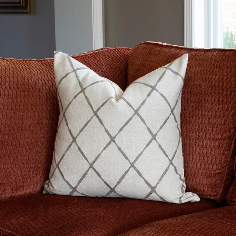 Image 1 Howard Elliott Lyric Pewter 24" Square Decorative Pillow
