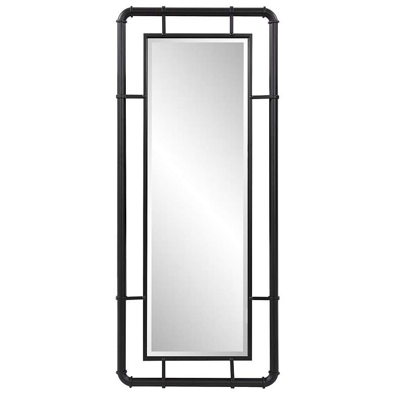 Image 1 Howard Elliott Matte Black Rectangular 18"x42" Pipe Framed Brenna