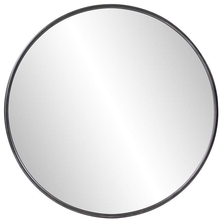 Image 1 Howard Elliott Matte Black Round 47" Pure Black Wall Mirror