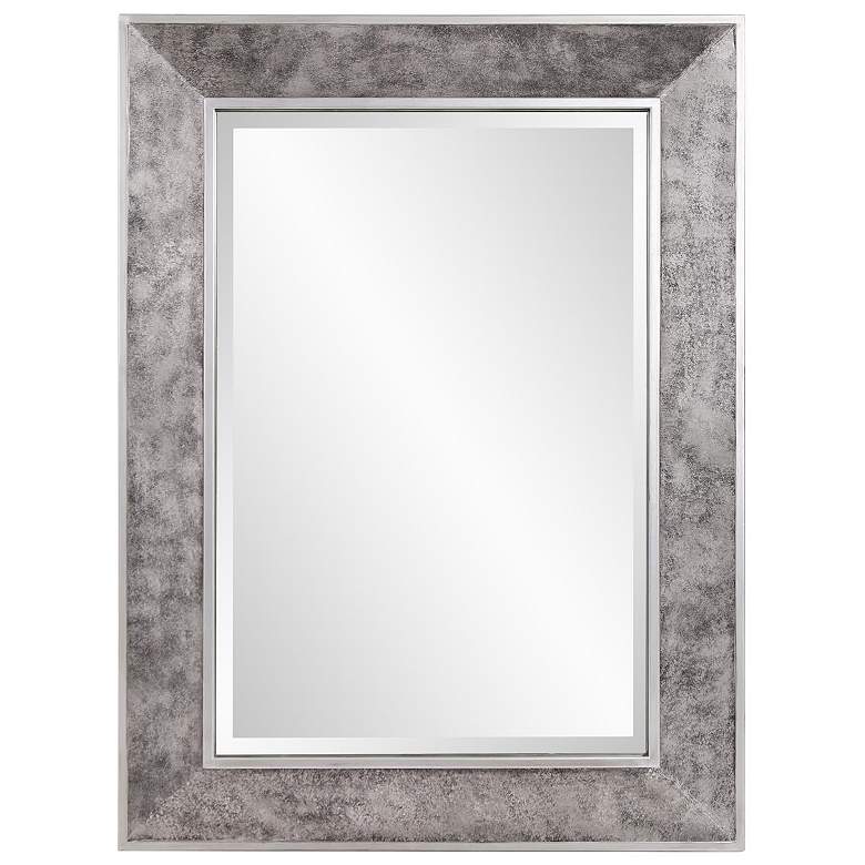 Image 1 Howard Elliott Mottled Silver Rectangular 30"x40" Iron Framed Cor