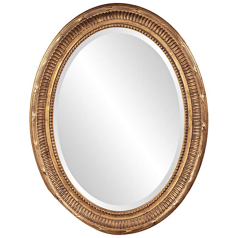 Image 1 Howard Elliott Nero Gold 26" x 34" Classic Oval Wall Mirror