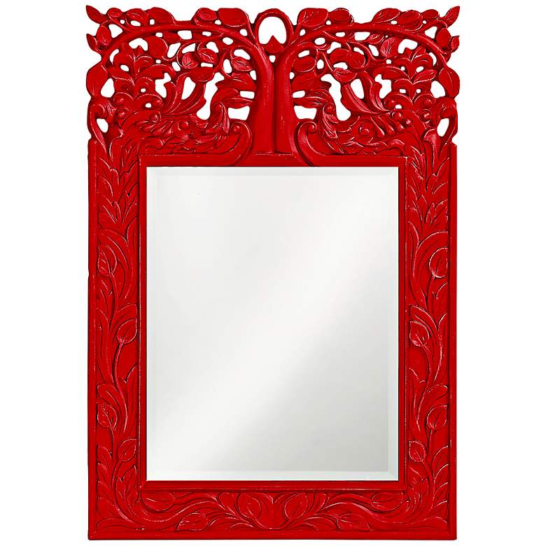 Image 1 Howard Elliott Oakvale 17 inch x 25 inch Red Wall Mirror