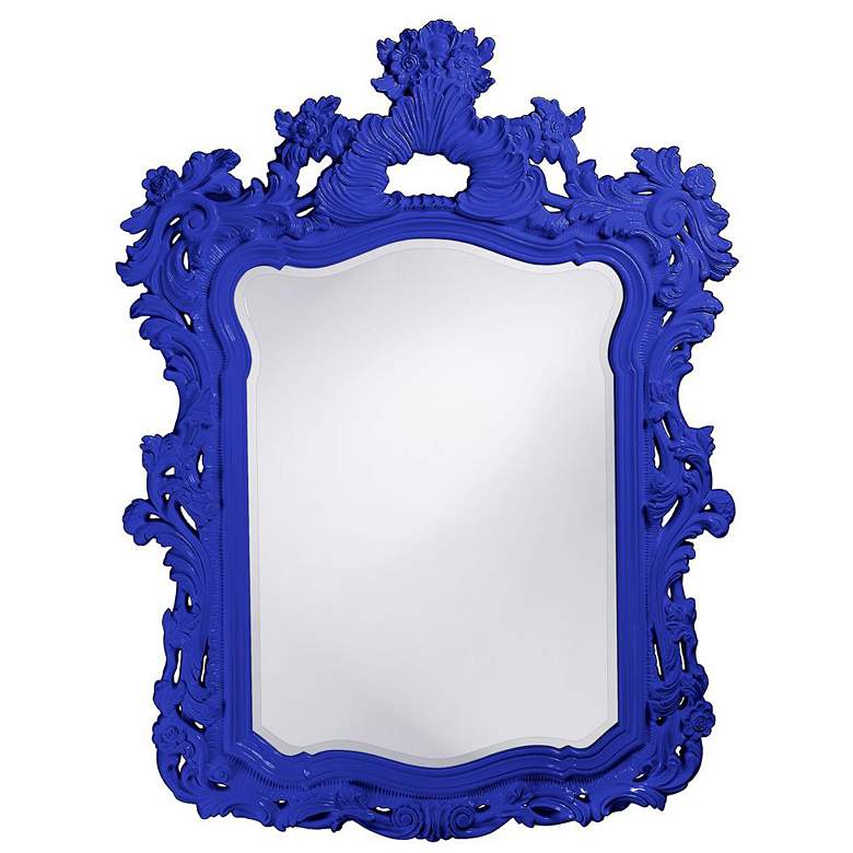 Image 1 Howard Elliott Ornate Adorned Glossy Blue 42"x56" Beveled Turner