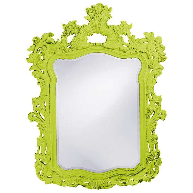 Image 1 Howard Elliott Ornate Adorned Glossy Green 42"x56" Beveled Turner