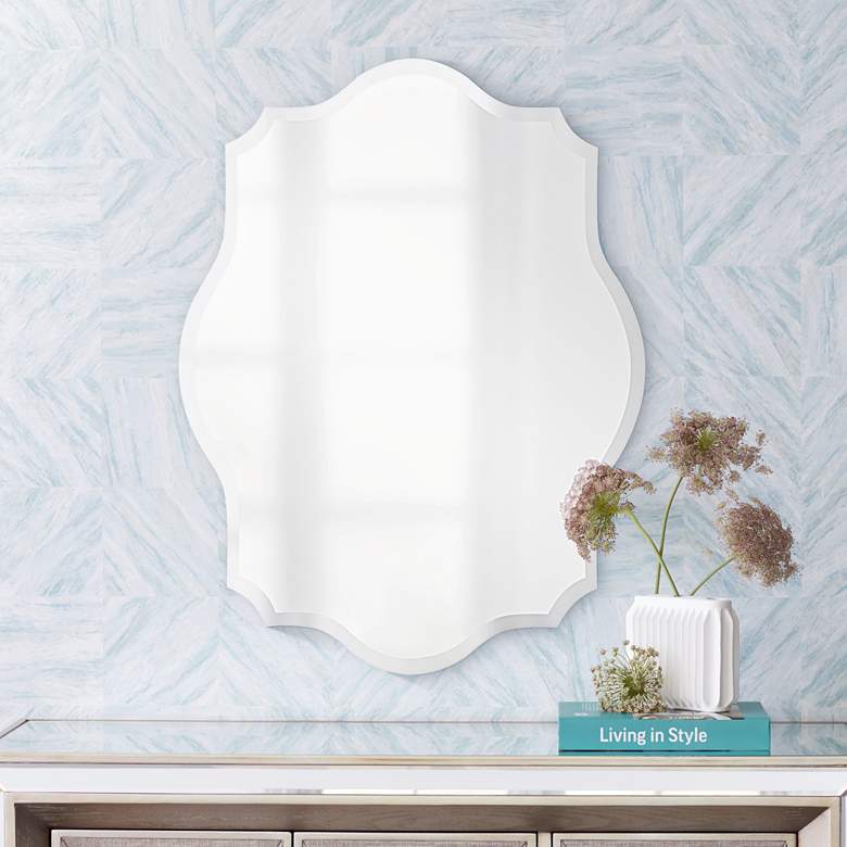 Image 1 Howard Elliott Oval Ornate 24" x 32" Wall Mirror