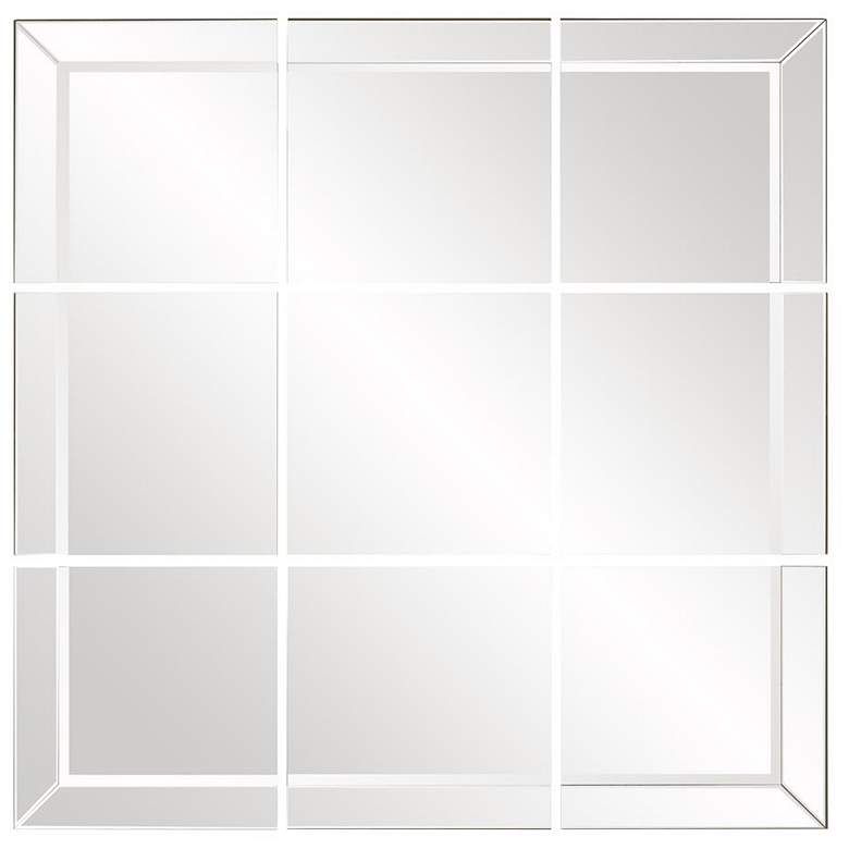 Image 1 Howard Elliott Pitched Framed Square 19.75"x19.75" Grid Wall Mirr