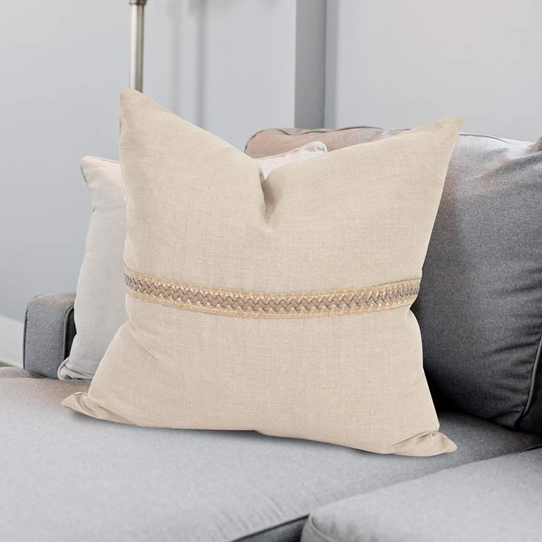 Image 1 Howard Elliott Prairie Linen 24" Square Decorative Pillow