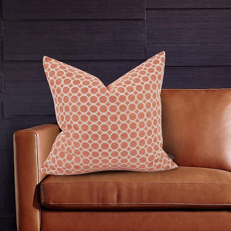 Image 1 Howard Elliott Pyth Coral 24" Square Decorative Pillow