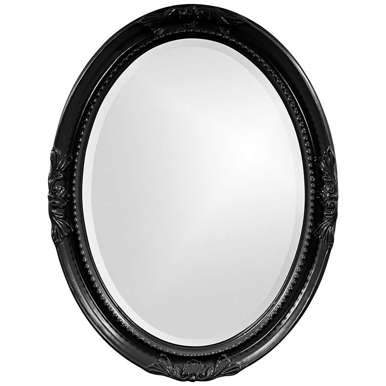 Image 1 Howard Elliott Queen Ann 25" x 33" Black Oval Mirror