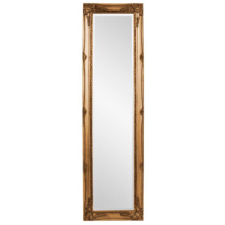 Image 2 Howard Elliott Queen Ann 66" High Antique Gold Floor Standing Mirror more views